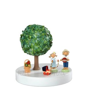 Apfelbaum auf Scheibe, Sommer (ohne Figuren)