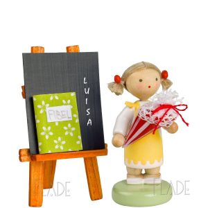 Mädchen mit Schultüte, Tafel und Fibel <br>individualisierbar