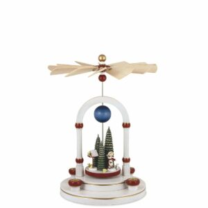 Pyramide "Ein Wintermärchen" und Zusatzscheibe zur Pyramide - Pyramide "Ein Wintermärchen" ohne Zusatzscheibe u. Deko (Eisenbahn, unt. 3 Figuren, 6 Bäume)