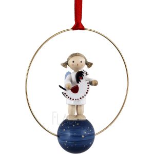 Weihnachtsschmuck - Engel mit Schaukelpferd