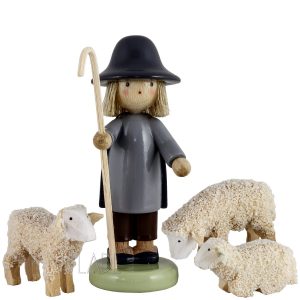Hirte und drei Schafe