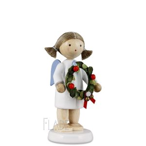 Engel mit Weihnachtskranz