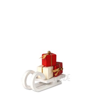 Schlitten mit Geschenke, weiß<br>FLADE and friends Edition 2018