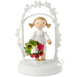 Geburtstagskind mit Blumenkranz rot/grün (Januar)