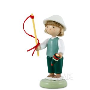 Junge mit Kreisel und Peitsche