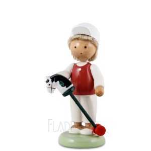 Junge mit Steckenpferd